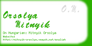 orsolya mitnyik business card